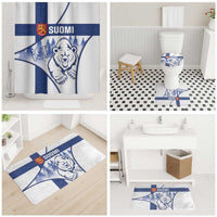 Finland Independence Day Bathroom Set Suomi 1917 Proud Flag Finnish Folk Pattern - Wonder Print Shop