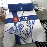 Finland Independence Day Bedding Set Suomi 1917 Proud Flag Finnish Folk Pattern - Wonder Print Shop