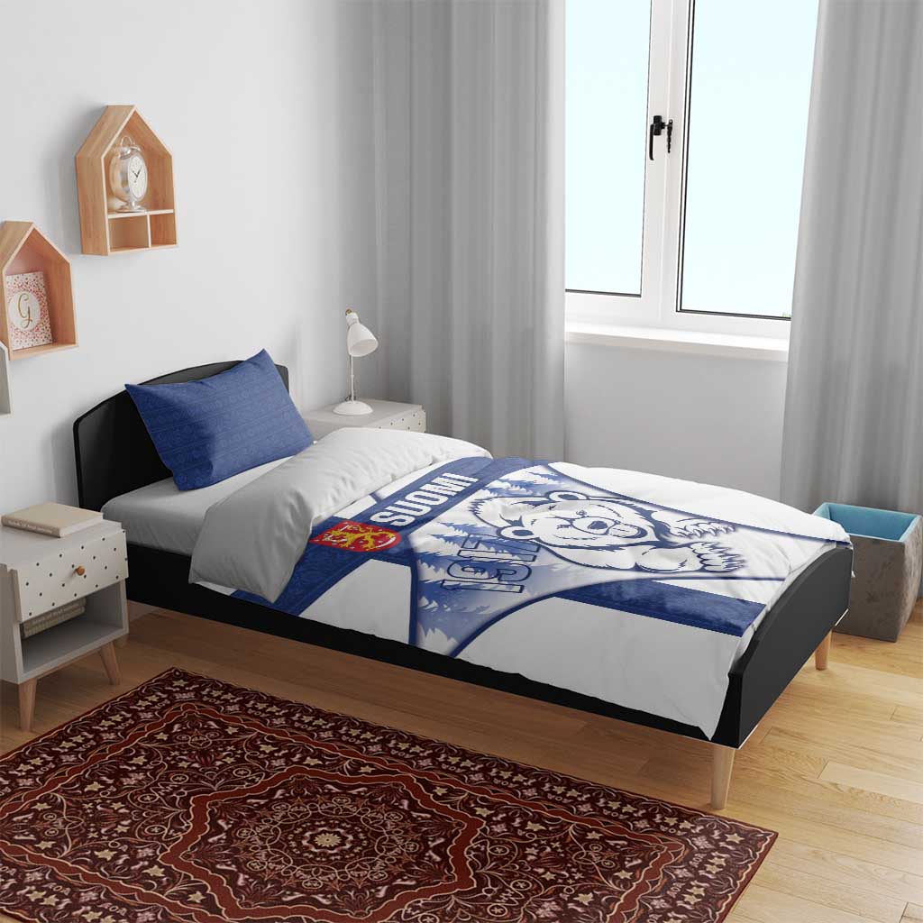 Finland Independence Day Bedding Set Suomi 1917 Proud Flag Finnish Folk Pattern - Wonder Print Shop
