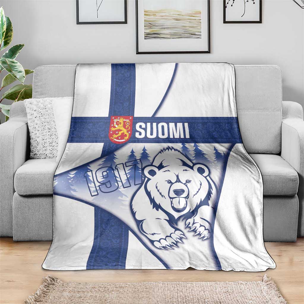 Finland Independence Day Blanket Suomi 1917 Proud Flag Finnish Folk Pattern - Wonder Print Shop