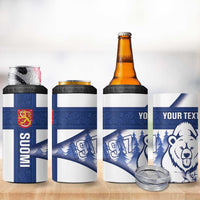 Personalised Finland Independence Day 4 in 1 Can Cooler Tumbler Suomi 1917 Proud Flag Finnish Folk Pattern - Wonder Print Shop