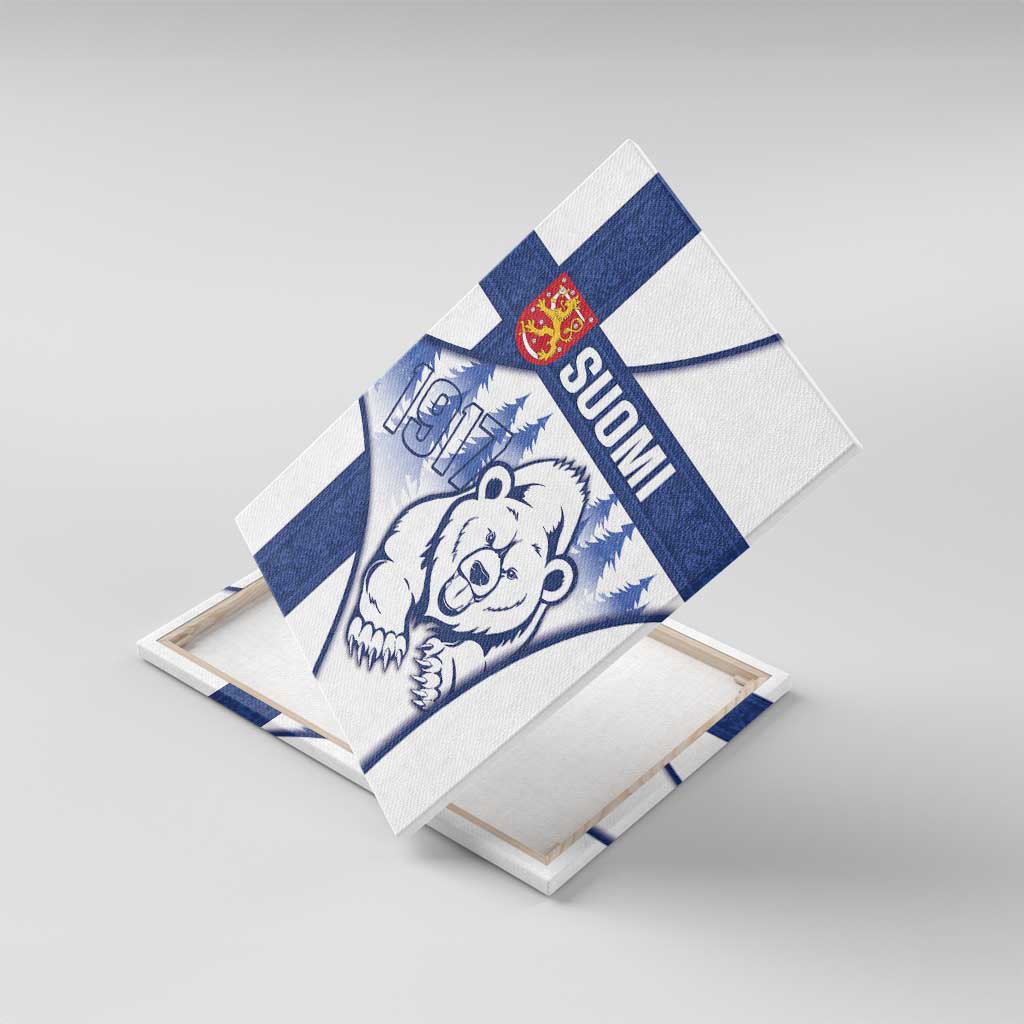Finland Independence Day Canvas Wall Art Suomi 1917 Proud Flag Finnish Folk Pattern - Wonder Print Shop