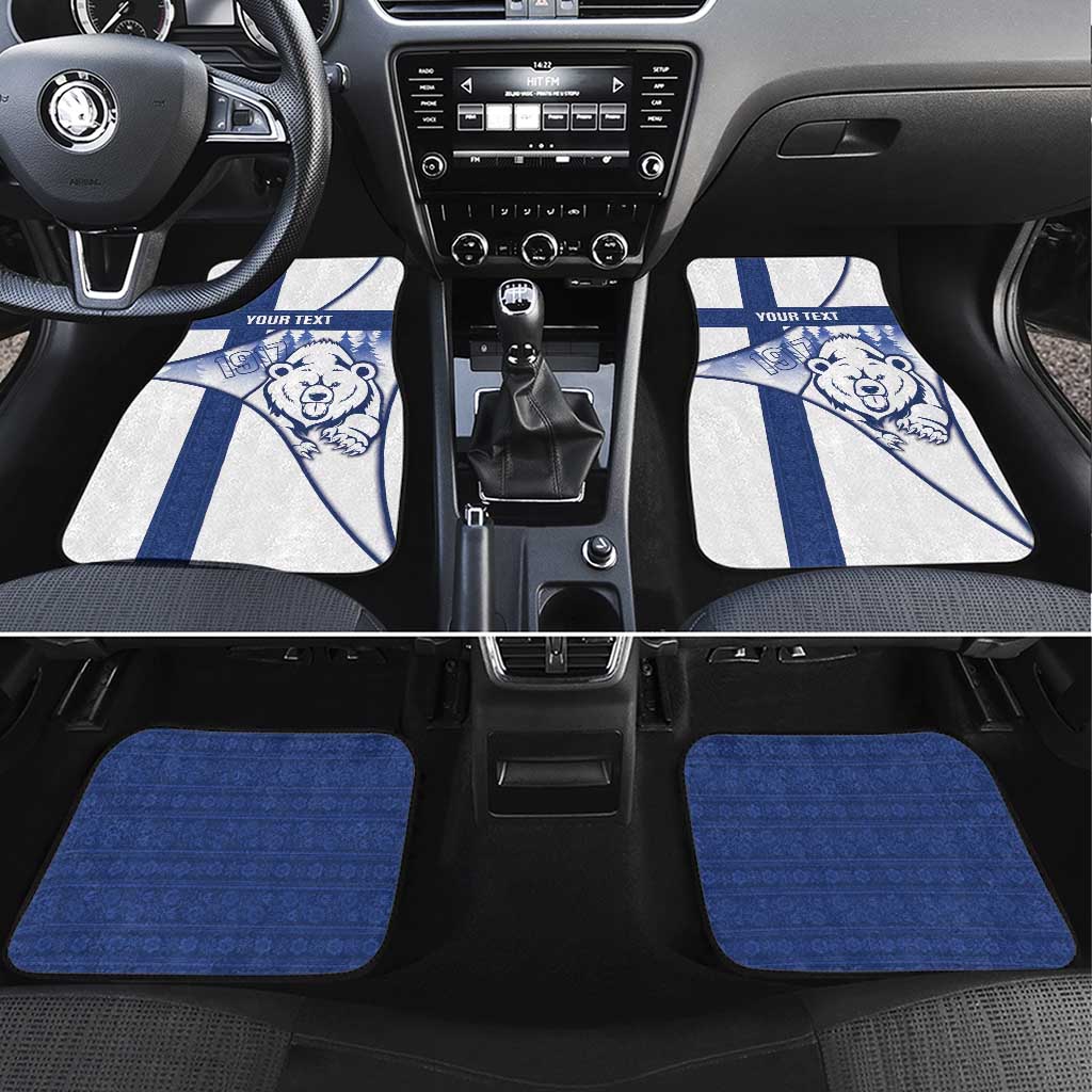 Personalised Finland Independence Day Car Mats Suomi 1917 Proud Flag Finnish Folk Pattern - Wonder Print Shop