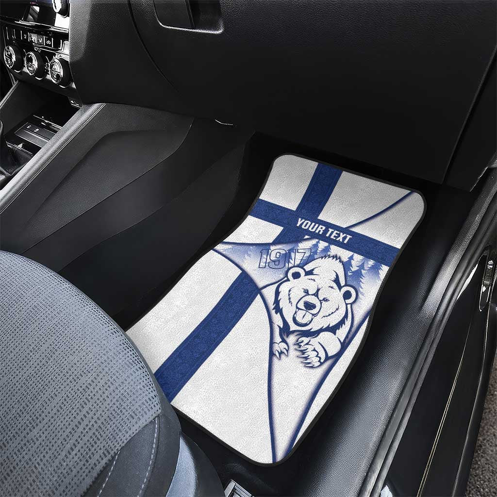 Personalised Finland Independence Day Car Mats Suomi 1917 Proud Flag Finnish Folk Pattern - Wonder Print Shop