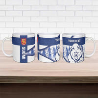 Personalised Finland Independence Day Ceramic Mug Suomi 1917 Proud Flag Finnish Folk Pattern - Wonder Print Shop