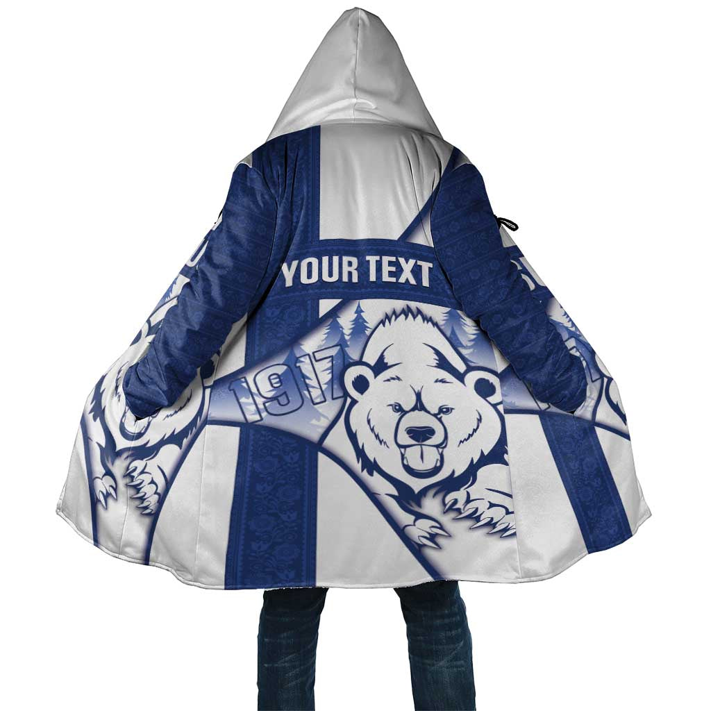 Personalised Finland Independence Day Cloak Suomi 1917 Proud Flag Finnish Folk Pattern - Wonder Print Shop