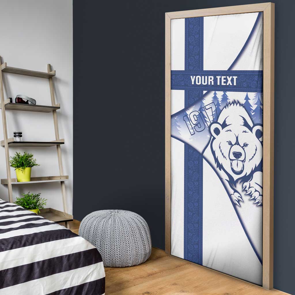 Personalised Finland Independence Day Door Cover Suomi 1917 Proud Flag Finnish Folk Pattern - Wonder Print Shop