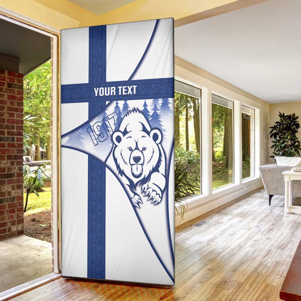 Personalised Finland Independence Day Door Cover Suomi 1917 Proud Flag Finnish Folk Pattern - Wonder Print Shop