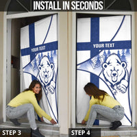 Personalised Finland Independence Day Door Cover Suomi 1917 Proud Flag Finnish Folk Pattern - Wonder Print Shop