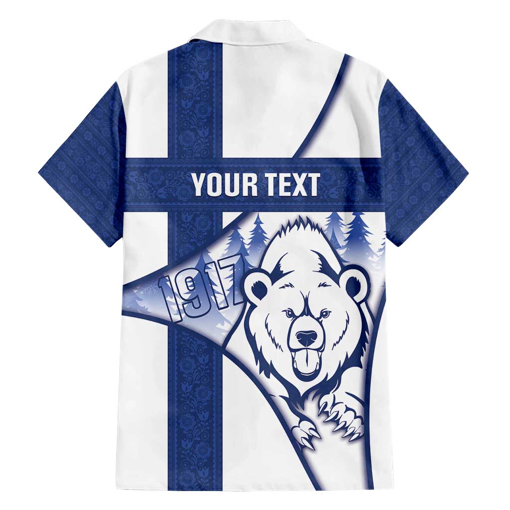 Personalised Finland Independence Day Family Matching Long Sleeve Bodycon Dress and Hawaiian Shirt Suomi 1917 Proud Flag Finnish Folk Pattern - Wonder Print Shop