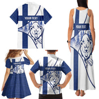 Personalised Finland Independence Day Family Matching Tank Maxi Dress and Hawaiian Shirt Suomi 1917 Proud Flag Finnish Folk Pattern - Wonder Print Shop