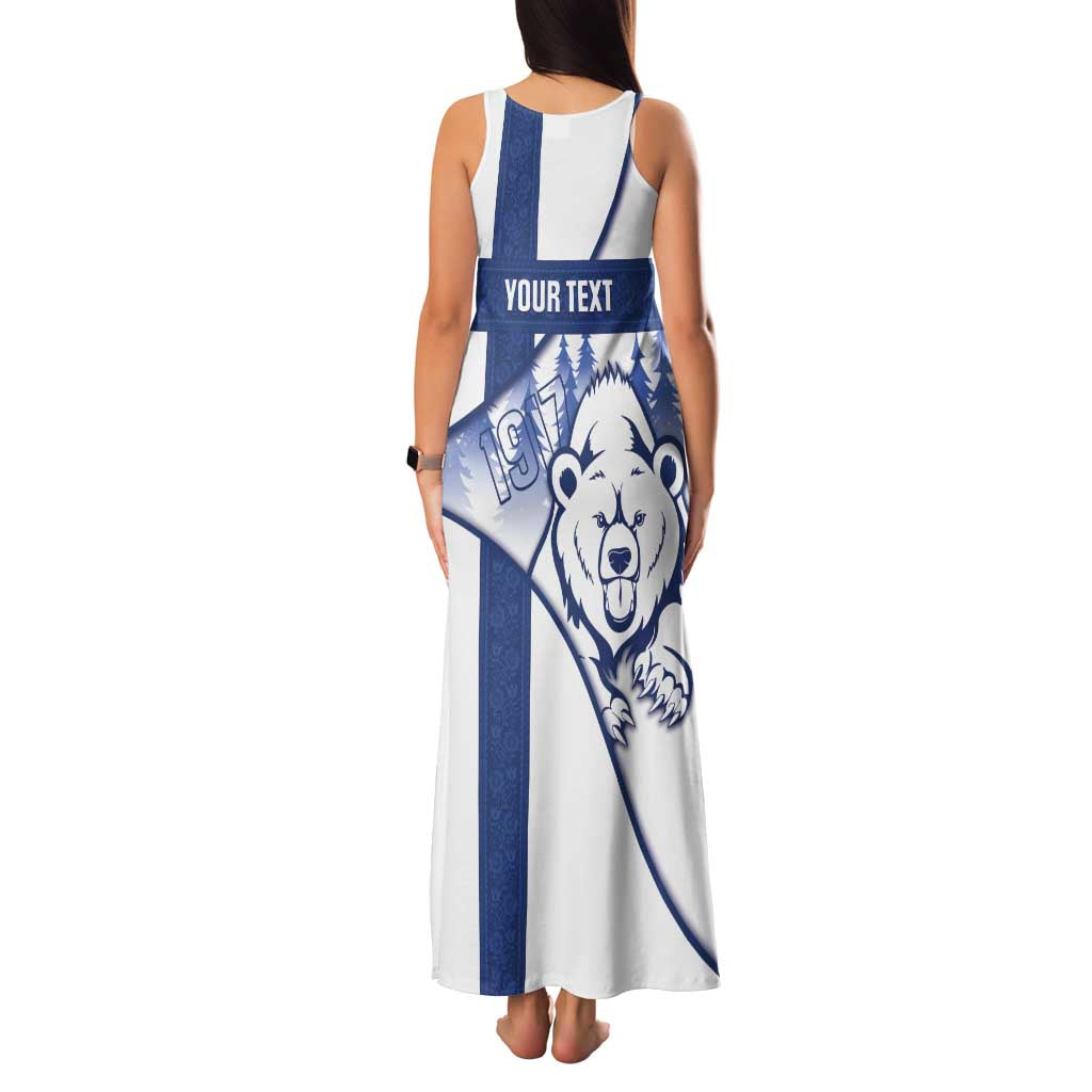Personalised Finland Independence Day Family Matching Tank Maxi Dress and Hawaiian Shirt Suomi 1917 Proud Flag Finnish Folk Pattern - Wonder Print Shop