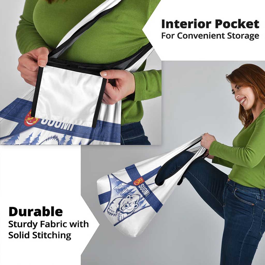 Finland Independence Day Grocery Bag Suomi 1917 Proud Flag Finnish Folk Pattern - Wonder Print Shop