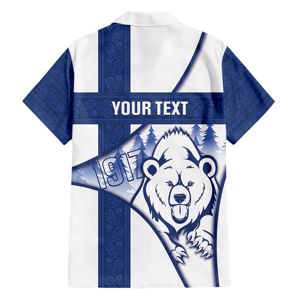 Personalised Finland Independence Day Hawaiian Shirt Suomi 1917 Proud Flag Finnish Folk Pattern - Wonder Print Shop