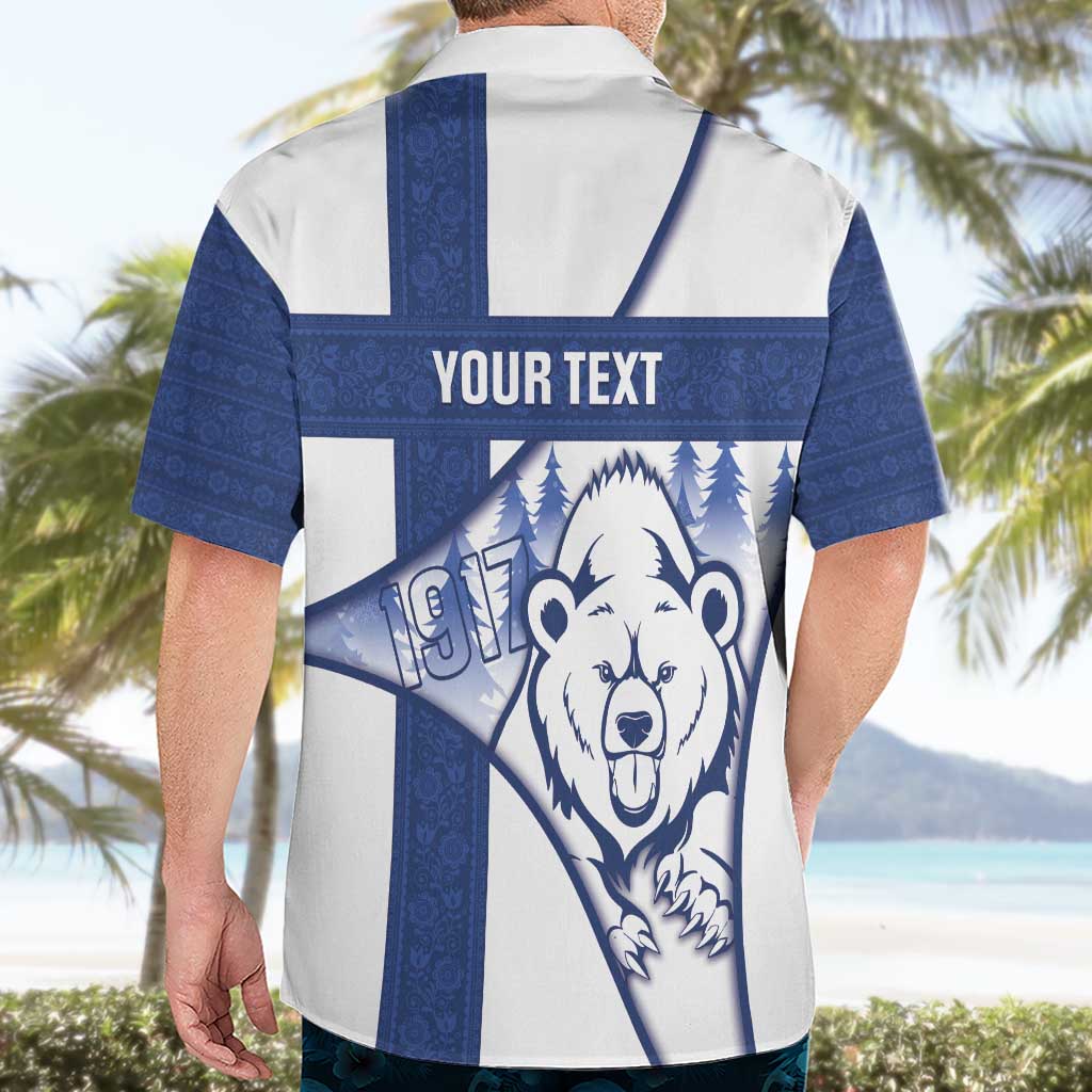 Personalised Finland Independence Day Hawaiian Shirt Suomi 1917 Proud Flag Finnish Folk Pattern - Wonder Print Shop