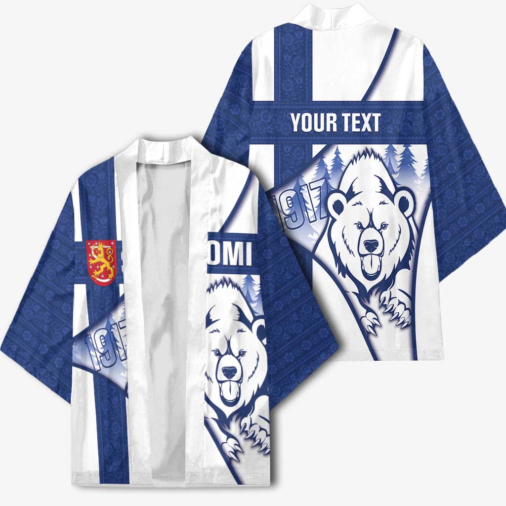 Personalised Finland Independence Day Kimono Suomi 1917 Proud Flag Finnish Folk Pattern - Wonder Print Shop