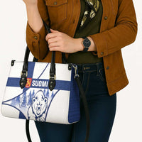 Finland Independence Day Leather Bag Suomi 1917 Proud Flag Finnish Folk Pattern - Wonder Print Shop