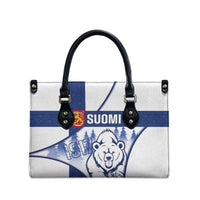 Finland Independence Day Leather Bag Suomi 1917 Proud Flag Finnish Folk Pattern - Wonder Print Shop