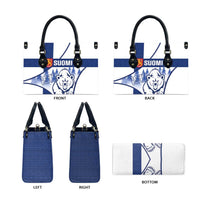 Finland Independence Day Leather Bag Suomi 1917 Proud Flag Finnish Folk Pattern - Wonder Print Shop