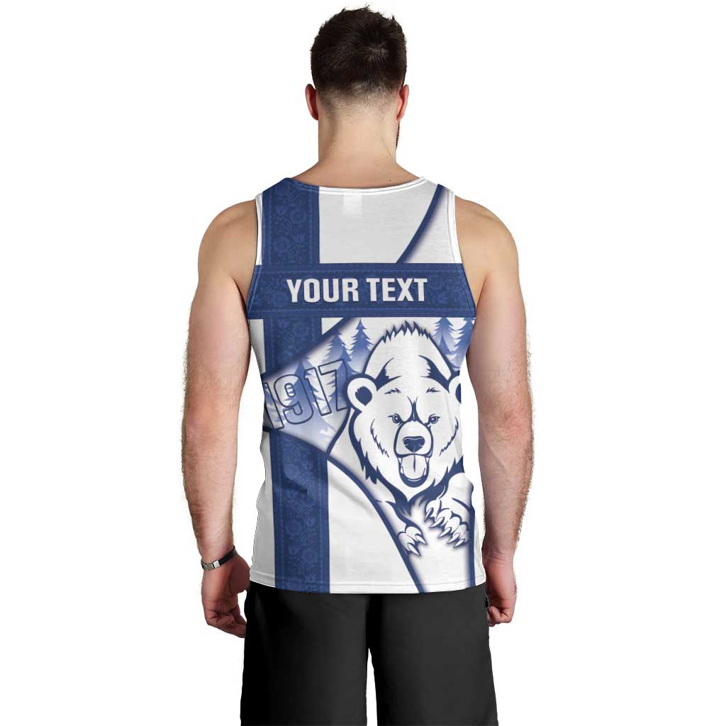 Personalised Finland Independence Day Men Tank Top Suomi 1917 Proud Flag Finnish Folk Pattern - Wonder Print Shop