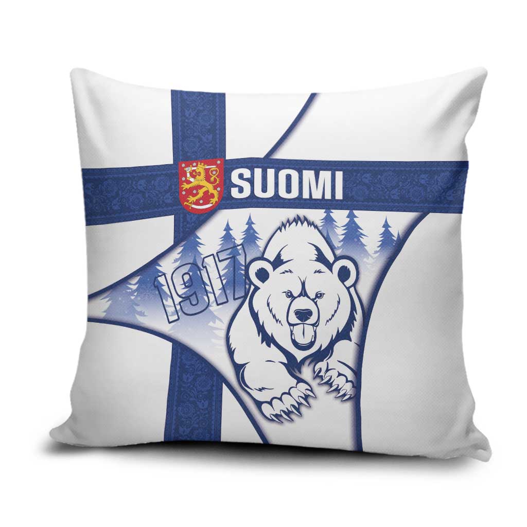 Finland Independence Day Pillow Cover Suomi 1917 Proud Flag Finnish Folk Pattern - Wonder Print Shop