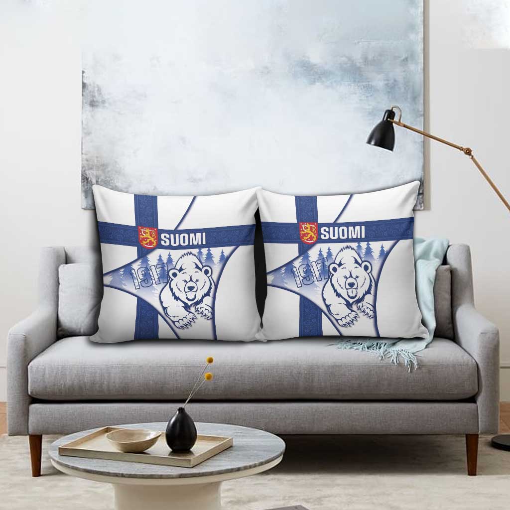 Finland Independence Day Pillow Cover Suomi 1917 Proud Flag Finnish Folk Pattern - Wonder Print Shop