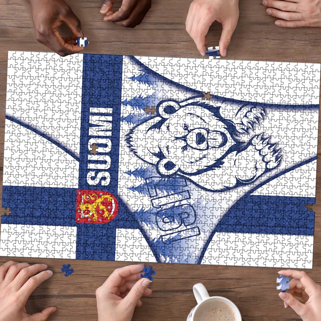 Finland Independence Day Puzzle Suomi 1917 Proud Flag Finnish Folk Pattern - Wonder Print Shop