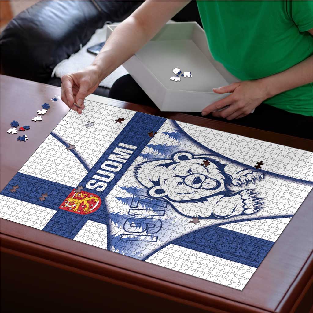 Finland Independence Day Puzzle Suomi 1917 Proud Flag Finnish Folk Pattern - Wonder Print Shop