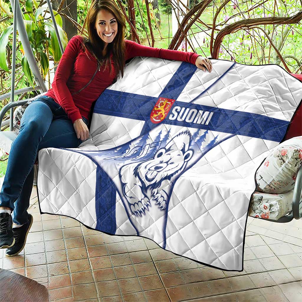 Finland Independence Day Quilt Suomi 1917 Proud Flag Finnish Folk Pattern - Wonder Print Shop