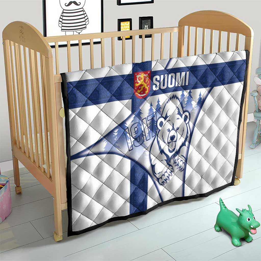Finland Independence Day Quilt Suomi 1917 Proud Flag Finnish Folk Pattern - Wonder Print Shop