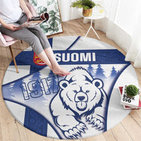 Finland Independence Day Round Carpet Suomi 1917 Proud Flag Finnish Folk Pattern - Wonder Print Shop