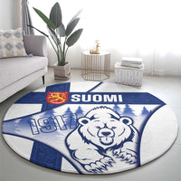 Finland Independence Day Round Carpet Suomi 1917 Proud Flag Finnish Folk Pattern - Wonder Print Shop