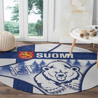 Finland Independence Day Round Carpet Suomi 1917 Proud Flag Finnish Folk Pattern - Wonder Print Shop