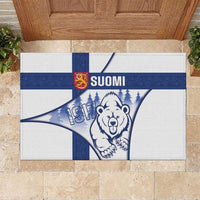 Finland Independence Day Rubber Doormat Suomi 1917 Proud Flag Finnish Folk Pattern - Wonder Print Shop