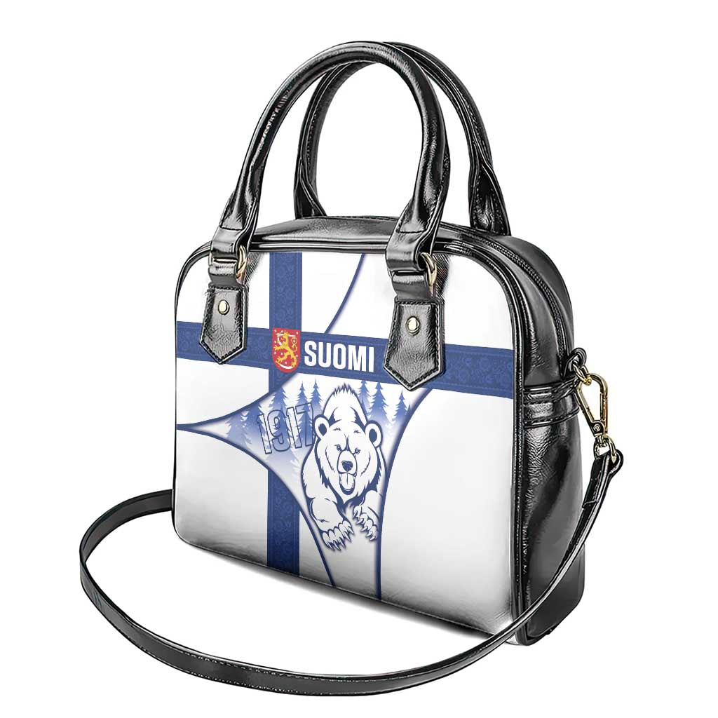 Finland Independence Day Shoulder Handbag Suomi 1917 Proud Flag Finnish Folk Pattern - Wonder Print Shop