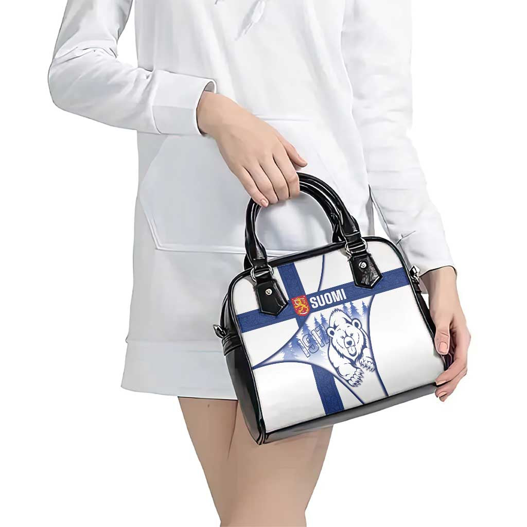Finland Independence Day Shoulder Handbag Suomi 1917 Proud Flag Finnish Folk Pattern - Wonder Print Shop