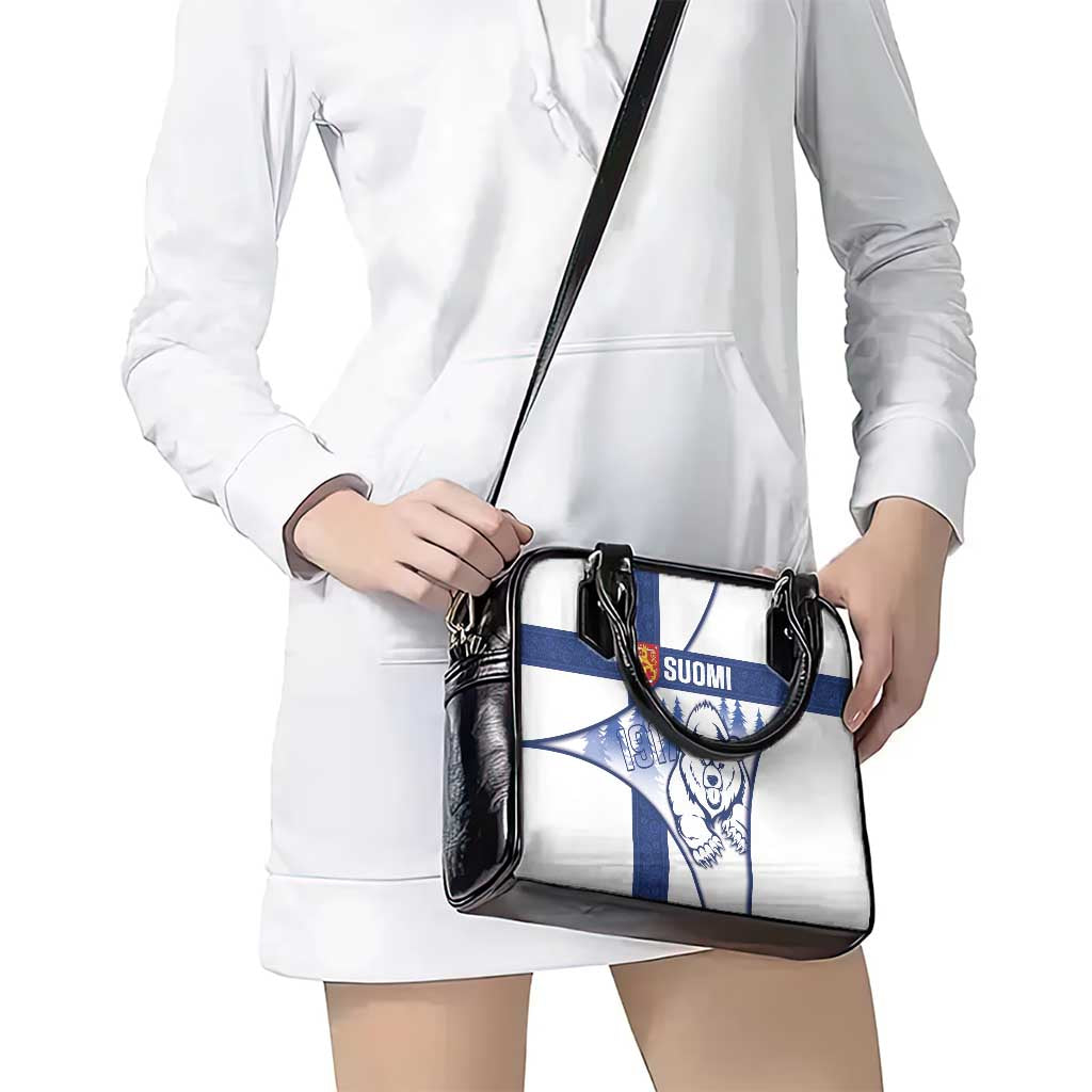 Finland Independence Day Shoulder Handbag Suomi 1917 Proud Flag Finnish Folk Pattern - Wonder Print Shop