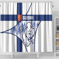 Finland Independence Day Shower Curtain Suomi 1917 Proud Flag Finnish Folk Pattern - Wonder Print Shop