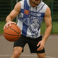 Personalised Finland Independence Day Sleeveless Hoodie Suomi 1917 Proud Flag Finnish Folk Pattern - Wonder Print Shop