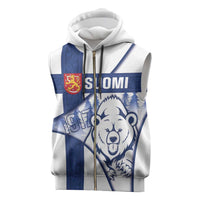 Personalised Finland Independence Day Sleeveless Zip Hoodie Suomi 1917 Proud Flag Finnish Folk Pattern - Wonder Print Shop
