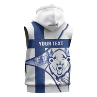 Personalised Finland Independence Day Sleeveless Zip Hoodie Suomi 1917 Proud Flag Finnish Folk Pattern - Wonder Print Shop