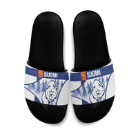Finland Independence Day Slide Sandals Suomi 1917 Proud Flag Finnish Folk Pattern - Wonder Print Shop