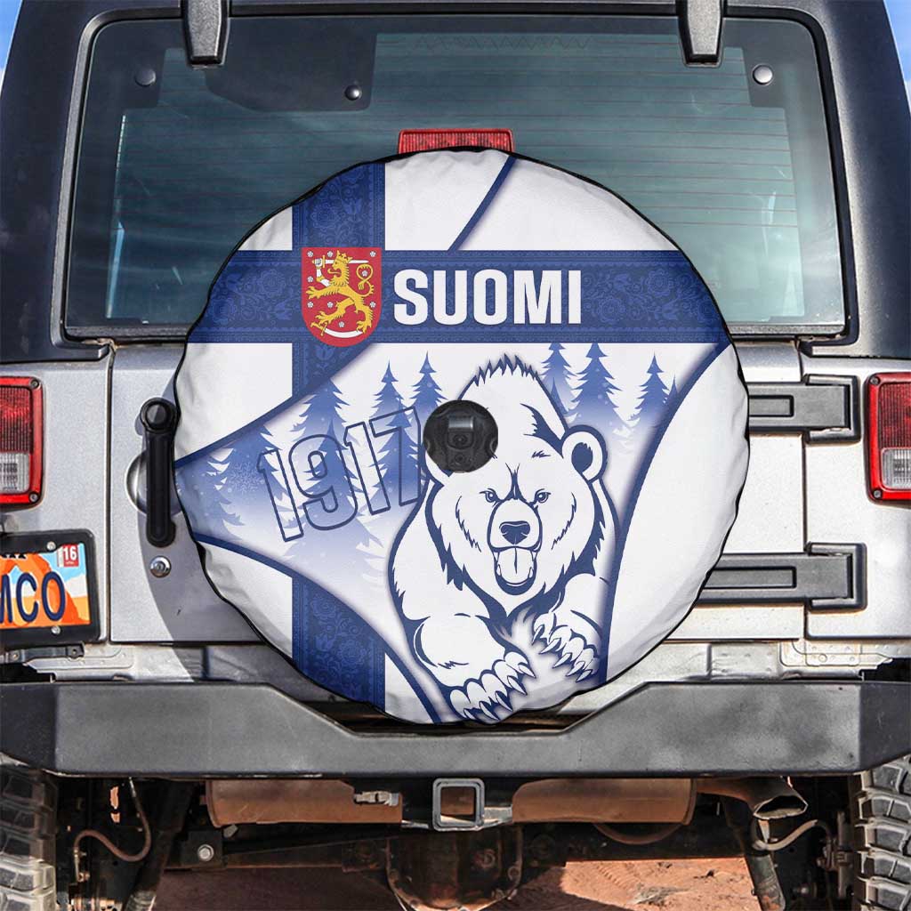 Finland Independence Day Spare Tire Cover Suomi 1917 Proud Flag Finnish Folk Pattern - Wonder Print Shop