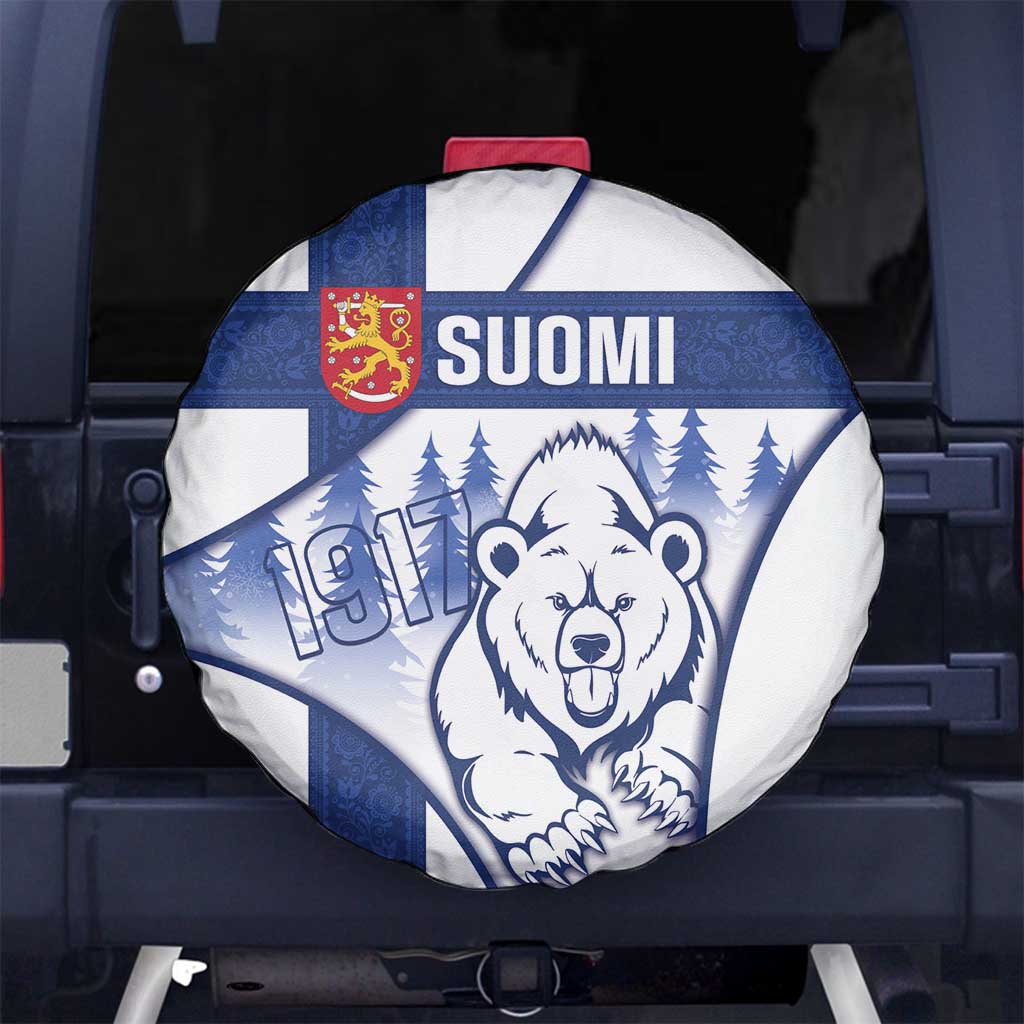 Finland Independence Day Spare Tire Cover Suomi 1917 Proud Flag Finnish Folk Pattern - Wonder Print Shop