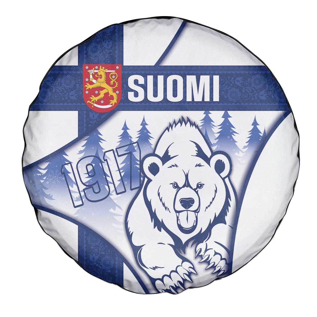 Finland Independence Day Spare Tire Cover Suomi 1917 Proud Flag Finnish Folk Pattern - Wonder Print Shop