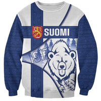 Personalised Finland Independence Day Sweatshirt Suomi 1917 Proud Flag Finnish Folk Pattern - Wonder Print Shop