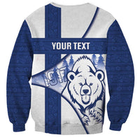 Personalised Finland Independence Day Sweatshirt Suomi 1917 Proud Flag Finnish Folk Pattern - Wonder Print Shop