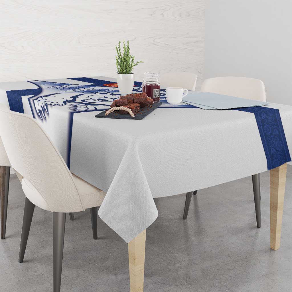 Finland Independence Day Tablecloth Suomi 1917 Proud Flag Finnish Folk Pattern - Wonder Print Shop