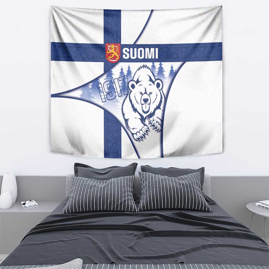 Finland Independence Day Tapestry Suomi 1917 Proud Flag Finnish Folk Pattern - Wonder Print Shop