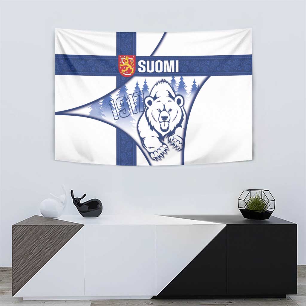 Finland Independence Day Tapestry Suomi 1917 Proud Flag Finnish Folk Pattern - Wonder Print Shop